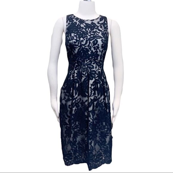 Eliza J. Black Sheath Lace Cocktail Dress - Picture 1 of 10